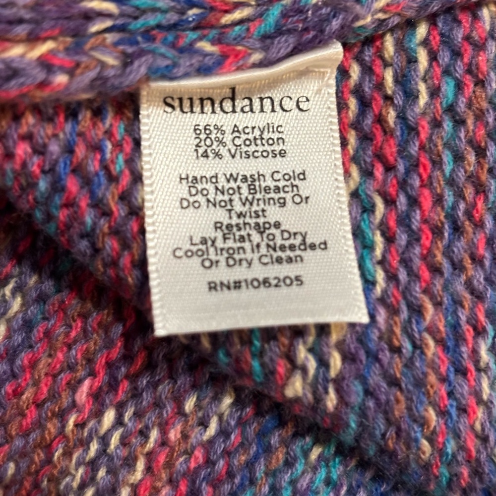 Sundance Ragtime Multicolor Knit Button Cardigan Oversized Small - Picture 7 of 10